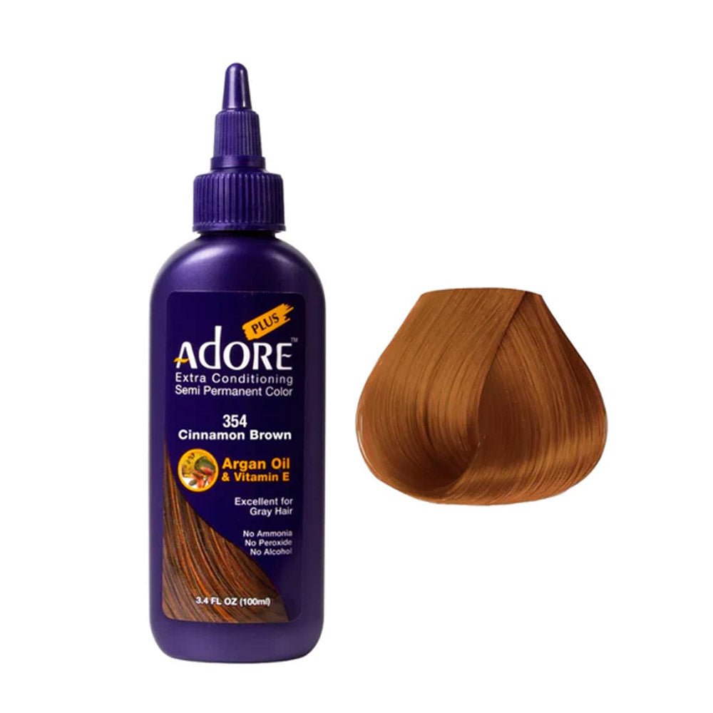 Adore Plus Semi Permanent Hair Color 354 Cinnamon Brown 100ml - Price Attack