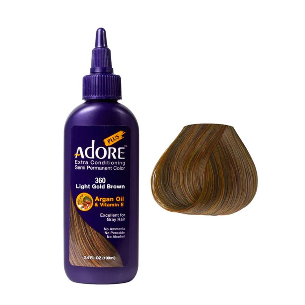 Adore Plus Semi Permanent Hair Color 360 Light Gold Brown 100ml - Price Attack