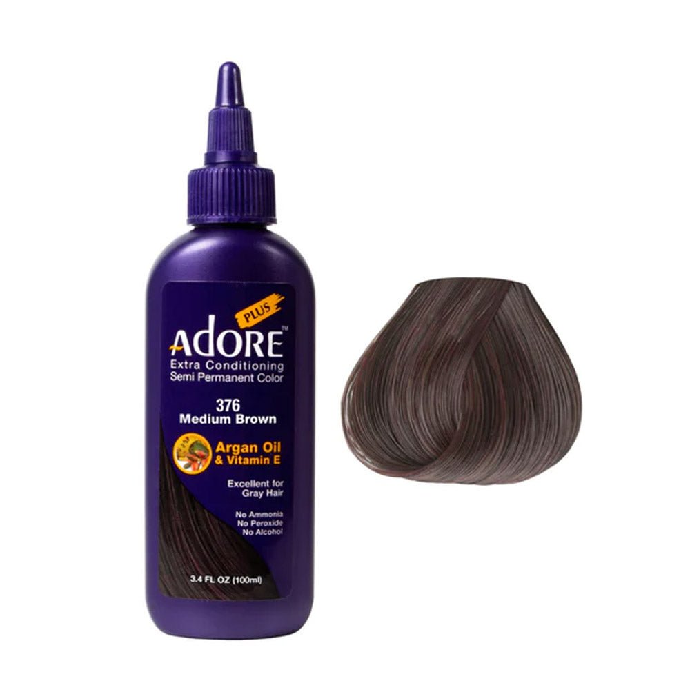 Adore Plus Semi Permanent Hair Color 376 Medium Brown 100ml - Price Attack