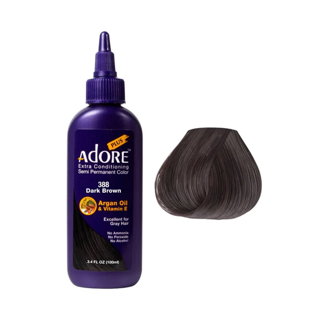 Adore Plus Semi Permanent Hair Color 388 Dark Brown 100ml - Price Attack