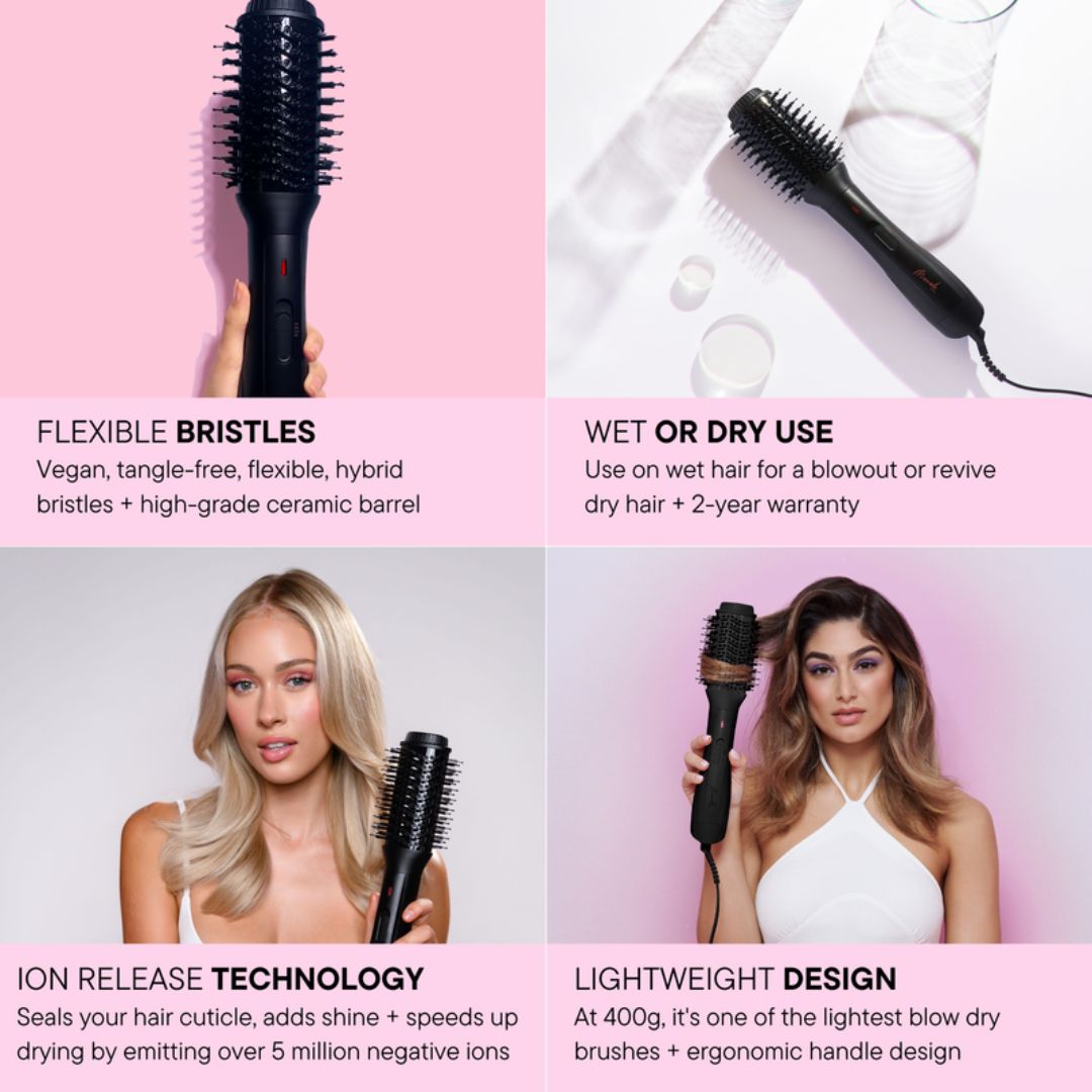 Mermade Hair Blow Dry Brush Black