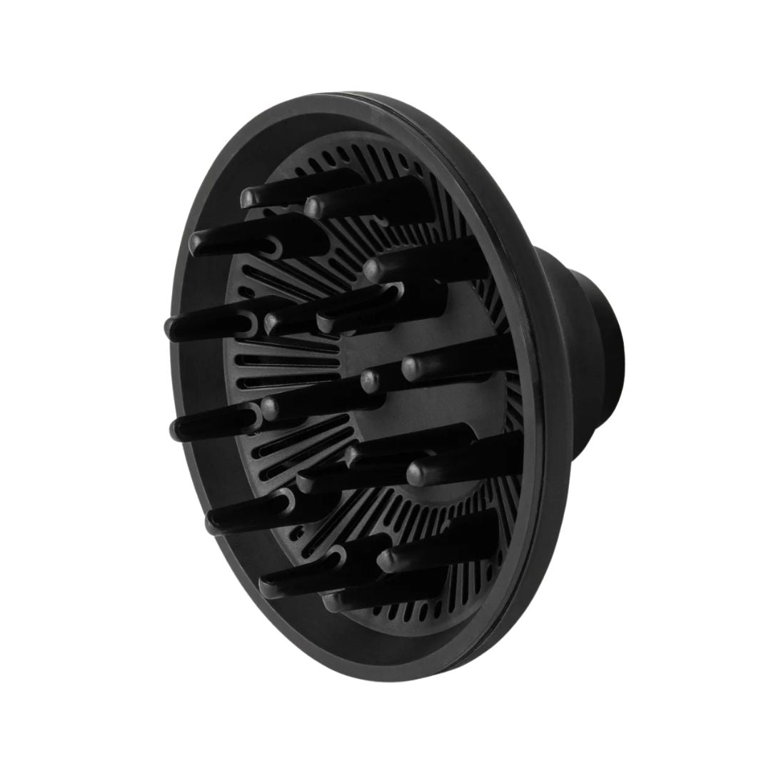 Black hair dryer diffuser on a white background