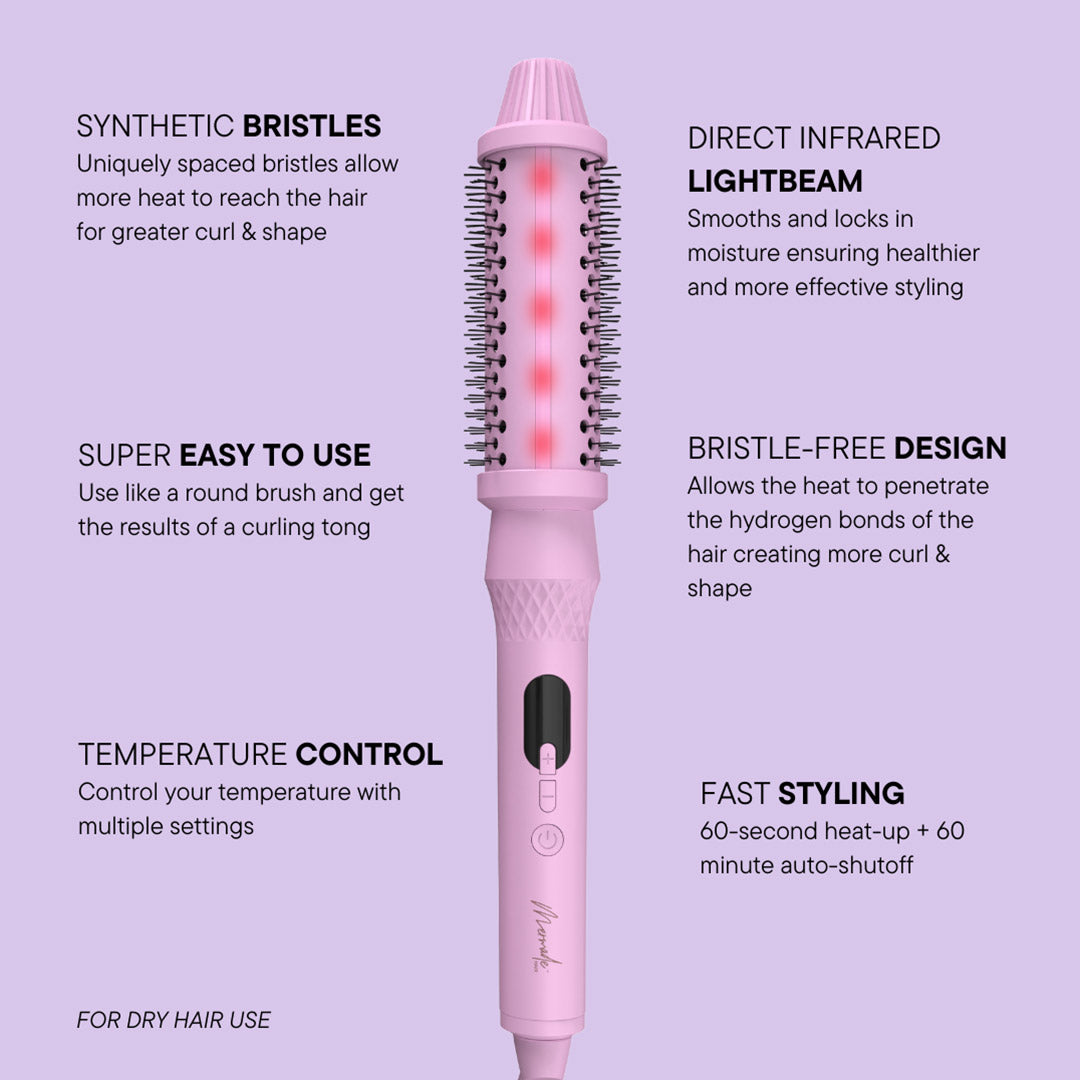Mermade Hair Infrared Thermal Brush Pink