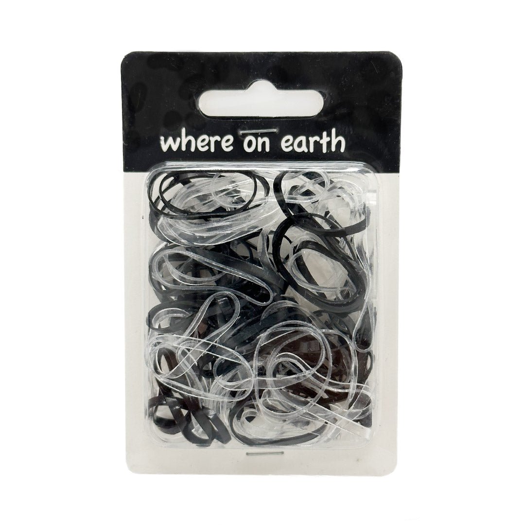 Where on Earth Elastic Hair Ties Black & Clear - Price Attack