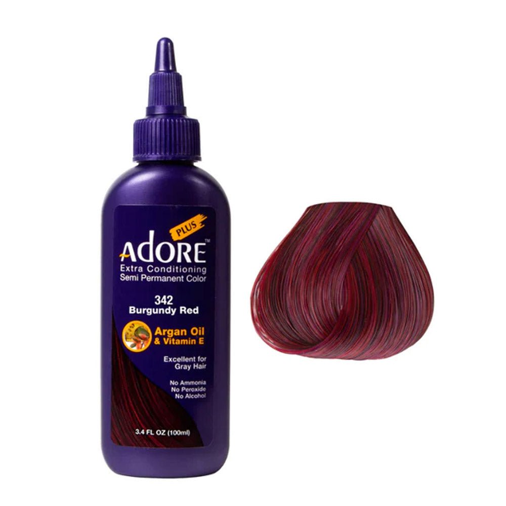 Adore Red Color Code Adore Plus Semi Permanent Hair Color 342 Burgundy Red 100ml | Price Attack