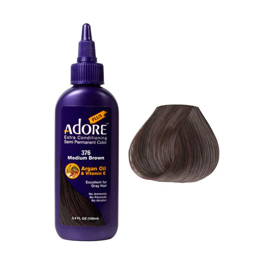 Adore Plus Semi Permanent Hair Color 376 Medium Brown 100ml - Price Attack