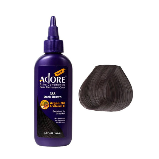 Adore Plus Semi Permanent Hair Color 388 Dark Brown 100ml - Price Attack
