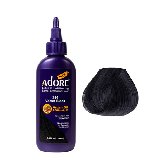 Adore Plus Semi Permanent Hair Color 394 Velvet Black 100ml - Price Attack