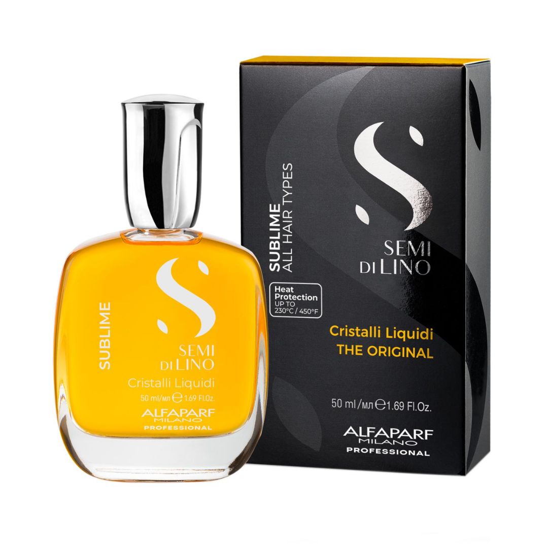 Semi di Lino hair product bottle and packaging on a white background