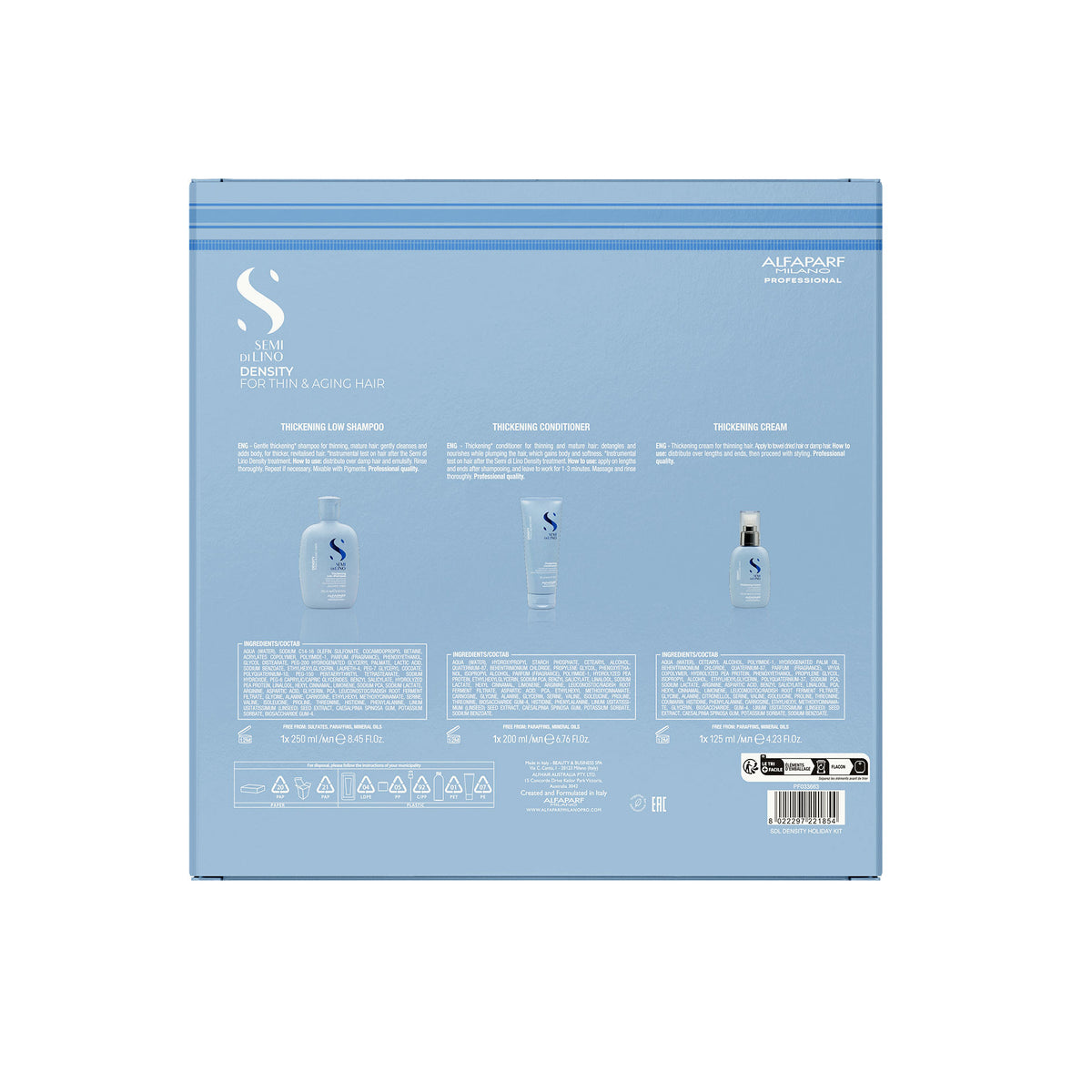 Alfaparf Milano Semi Di Lino Density Thickening Trio Pack