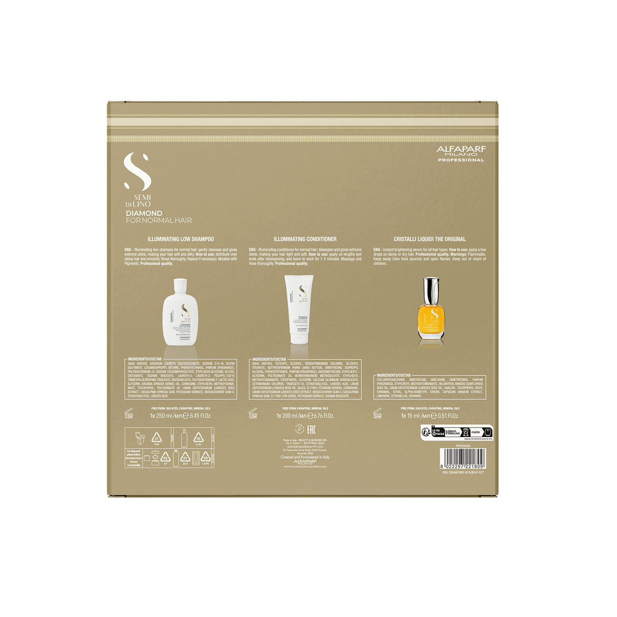 Alfaparf Milano Semi Di Lino Diamond Illuminating Trio Pack
