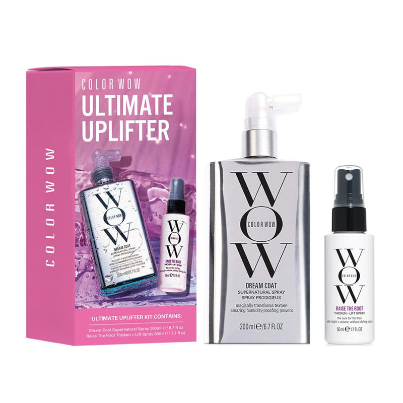 Color Wow hair care product set with packaging on a white background