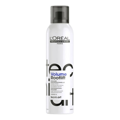 L'Oreal Volume Rootlift hair product bottle on a white background