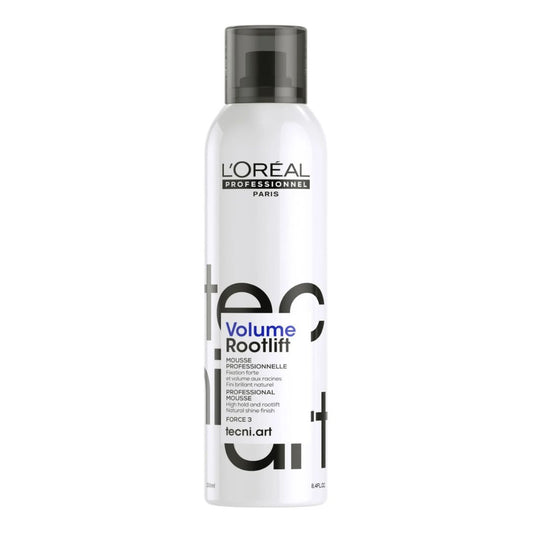 L'Oreal Volume Rootlift hair product bottle on a white background