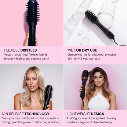 Mermade Hair Blow Dry Brush Black