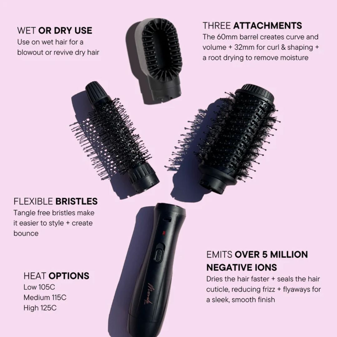 Mermade Hair Interchangeable Blow Dry Brush Black