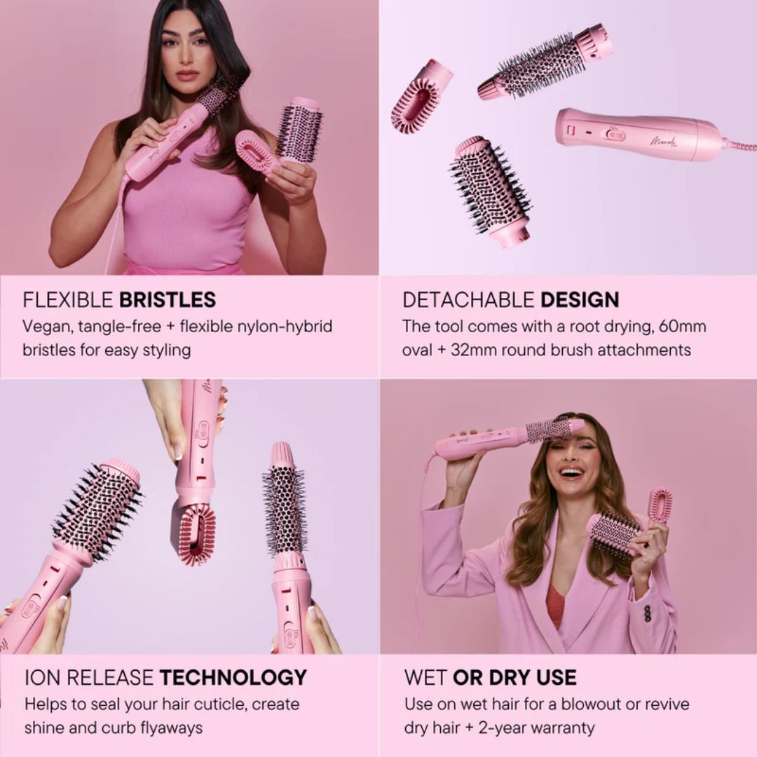 Mermade Hair Interchangeable Blow Dry Brush Pink