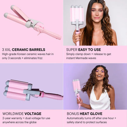 Mermade Hair Pro Waver 32mm Pink