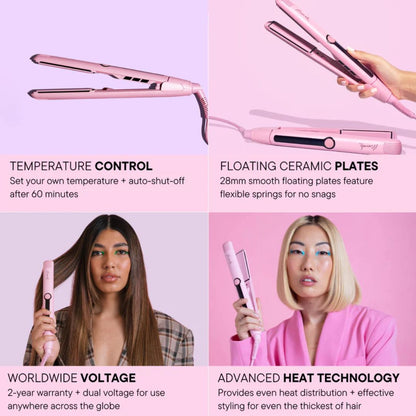 Mermade Hair Straightener 28mm Pink