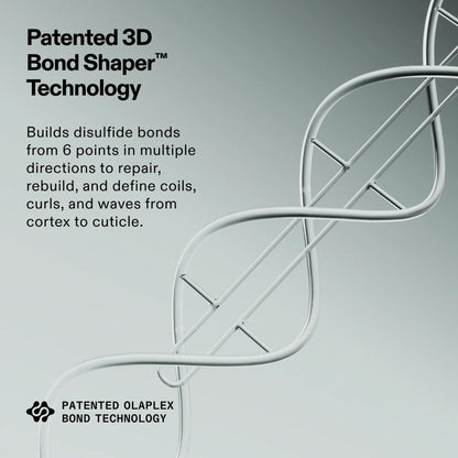 Advertisement for Patented 3D Bond Shaper Technology with a white spiral design on a gray background.