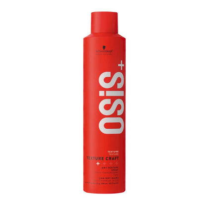 Red hair product bottle with 'OSIS+' branding on a white background