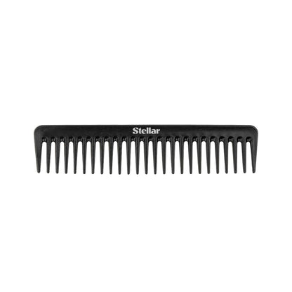 Black comb with 'Stellar' branding on a white background