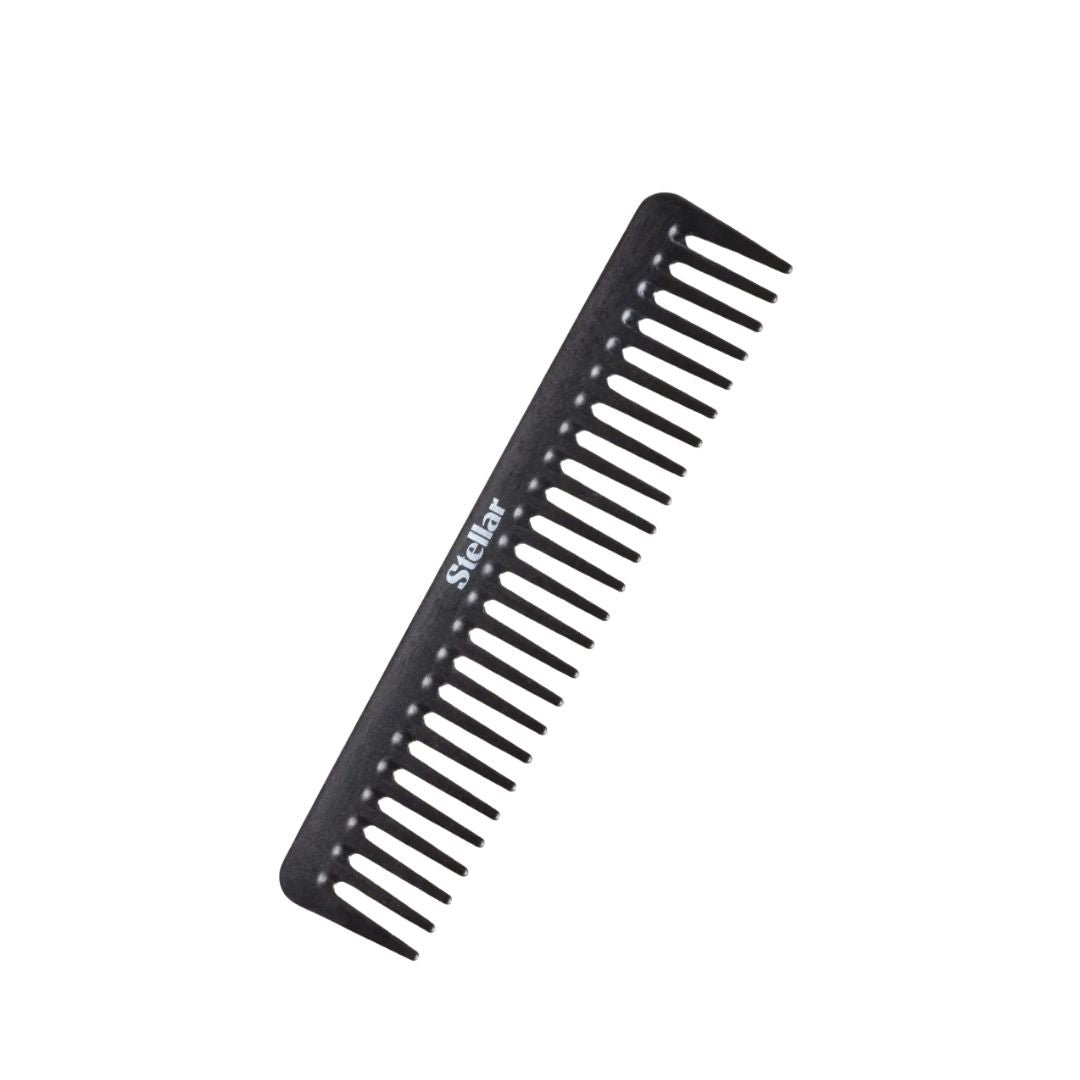 Black comb with 'Slickstar' branding on a white background