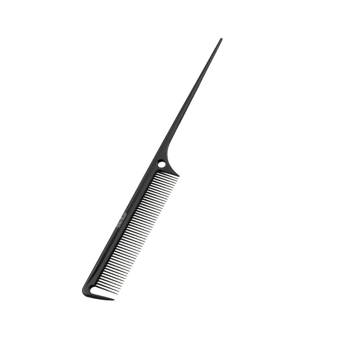 Black hair comb on a white background