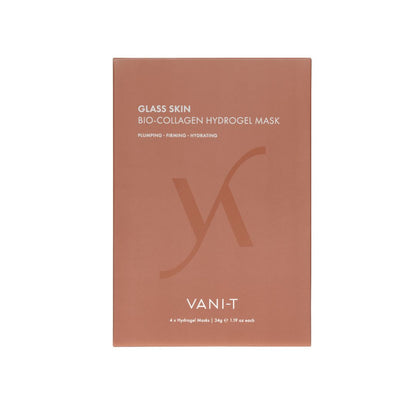 Vani-T Glass Skin Bio-Collagen Hydrogel Mask packaging box in a dusty rose color, shown against a plain white background.