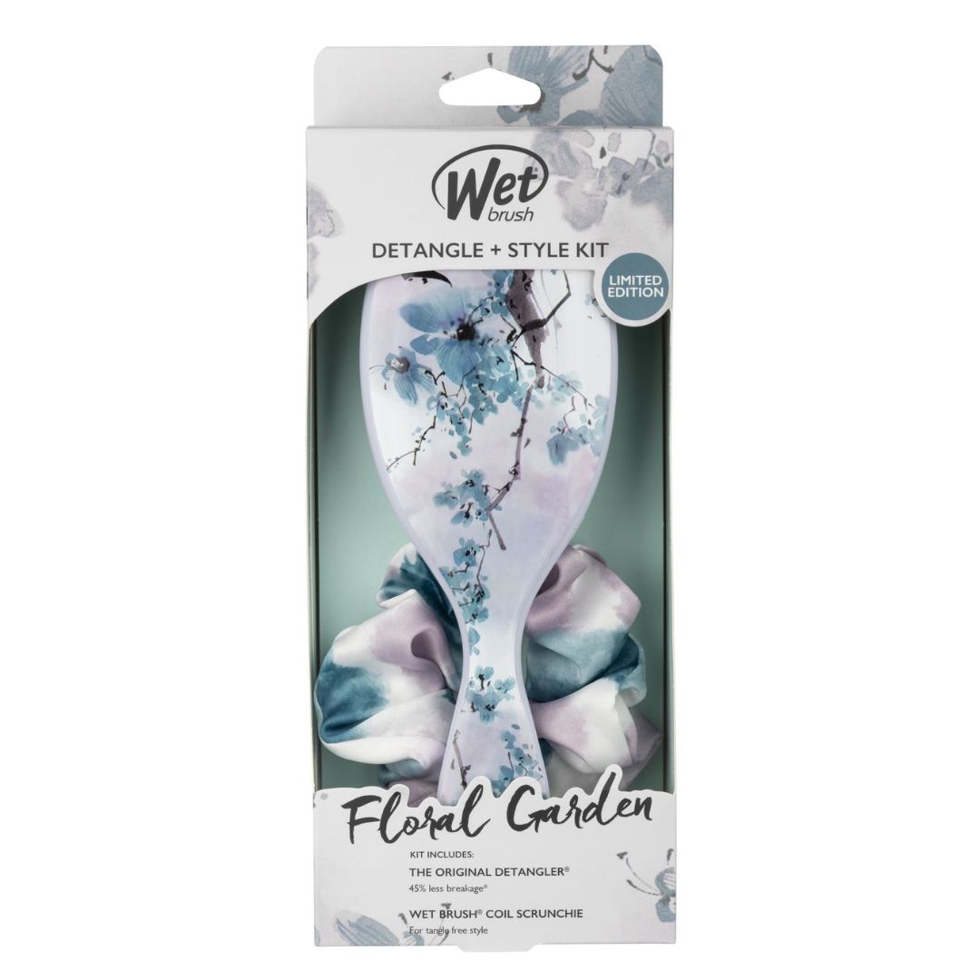 Wet Brush Detangle & Scrunchie Floral Garden Style Kit