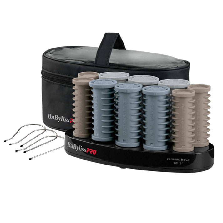 BabylissPRO Ceramic Travel Setter Hot Roller Set 10pc | Price Attack