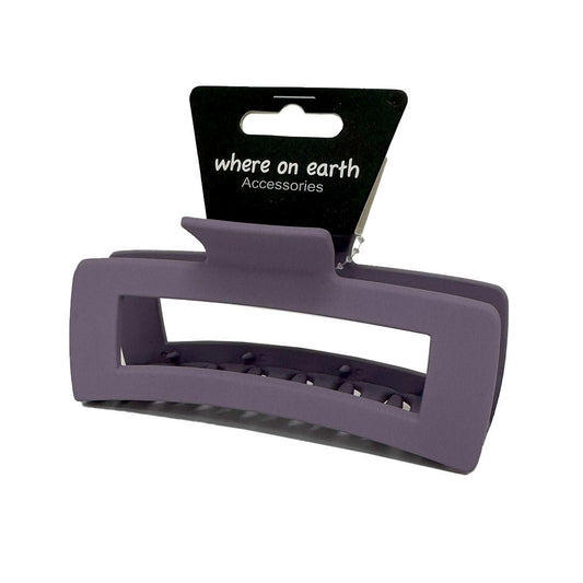 Where on Earth Rectangular Claw Clip Pastel Purple 13cm - Price Attack