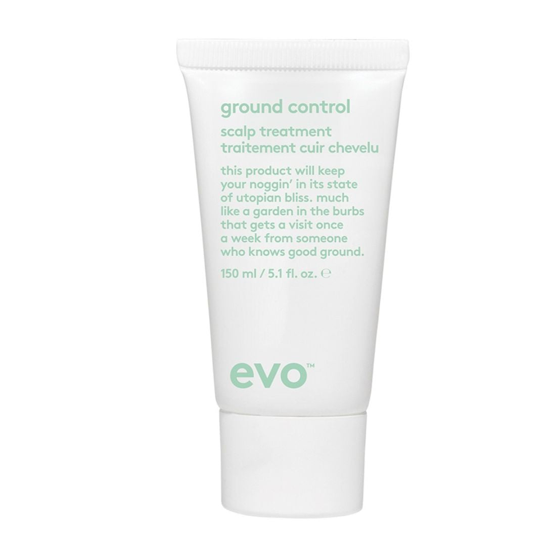 Tube of evo ground control scalp treatment on a white background