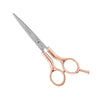 Iceman Serrated Blades Hairdressing 5.75" Scissor Rose Gold Closed