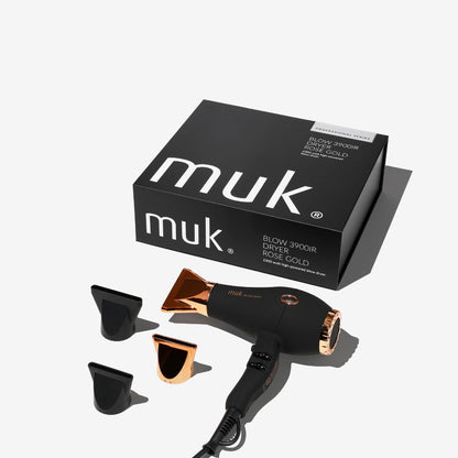 muk hair dryer with attachments and packaging on a white background