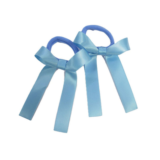 Where On Earth Satin Pony Bow Sky Blue - Price Attack