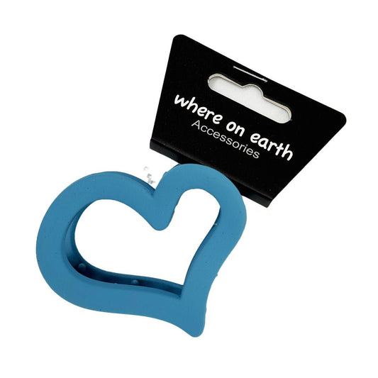 Where on Earth Heart Shape Plastic Hair Clamp Blue - Price Attack