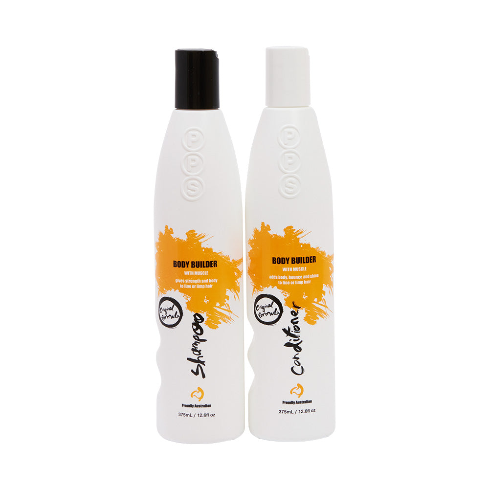 PPS Body Builder Shampoo & Conditioner 375ml Duo Pack Contents